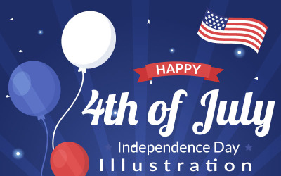 14 4 juli Glad självständighetsdagen USA Illustration