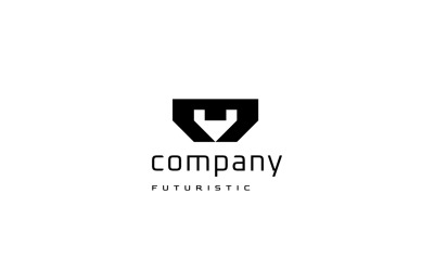 Lettre monogramme MV Logo négatif