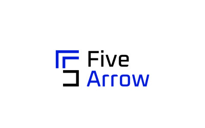 Logotipo de link azul com cinco setas duplas