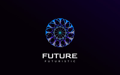 Tech Mandala Gradient Round Future Logo