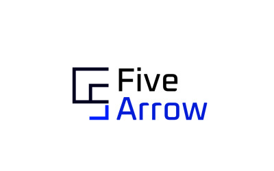 Vijf pijl blauw modern logo