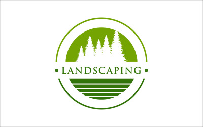 Groene landschapsarchitectuur vector logo sjabloon
