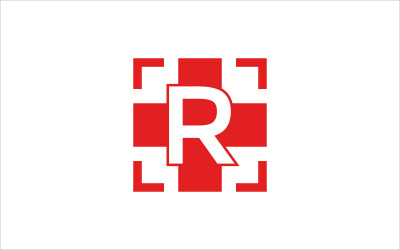 Plantilla de logotipo de vector médico letra R