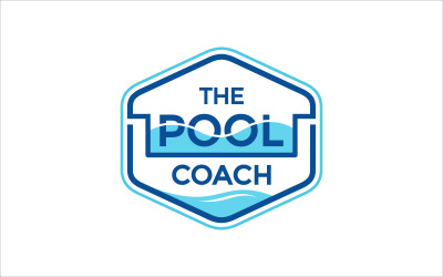 Pool coach vektor logotyp mall