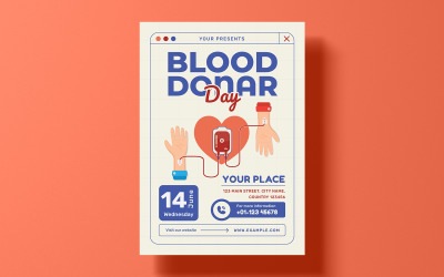 Modello di volantino per il giorno del donatore di sangue