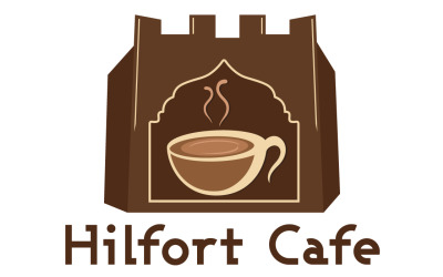 Шаблон логотипа кафе Hill Fort