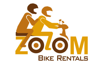 Шаблон логотипу Zoom прокат велосипедів