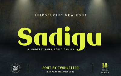 Sadigu San Serif ist eine einzigartige Schriftfamilie