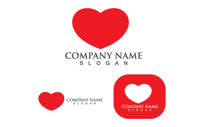 Aşk Kalp Sevgililer Logo Şablonu Vektör V1