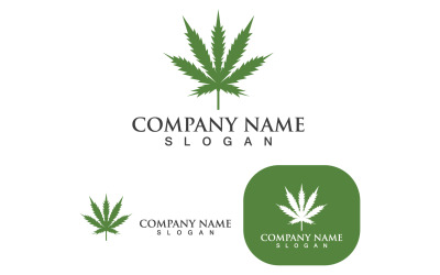 Conception de logo d&amp;#39;illustration vectorielle de feuille de cannabis V1