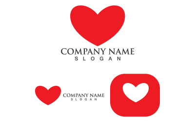 Love Heart Valentine Logo szablon wektor V2