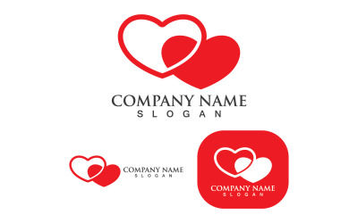 Love Heart Valentine Logo Template Vecteur V4