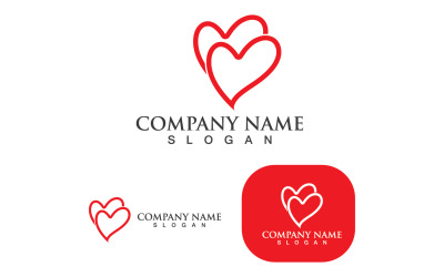Miłość serce Valentine Logo szablon wektor V15