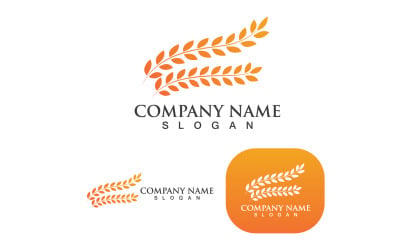 Plantilla de elemento de logotipo de arroz de trigo V5