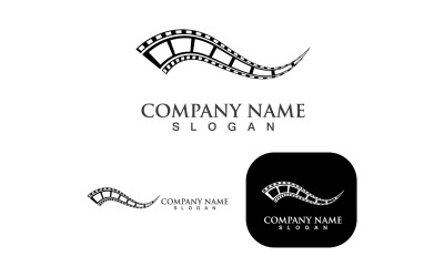 Plantilla de elemento de logotipo de medios de película de tira de película V2
