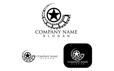 Plantilla de elemento de logotipo de medios de película de tira de película V4