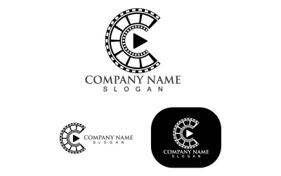 Plantilla de elemento de logotipo de medios de película de tira de película V6