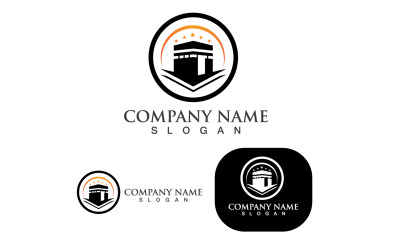 Logotipo vectorial de Kaaba y diseño de plantilla V1