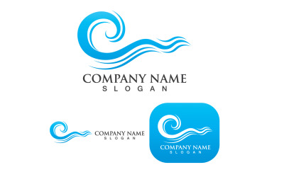 Modèle de conception de logo de plage de vague d&amp;#39;eau V20