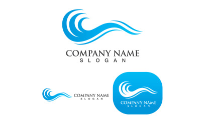Plantilla de diseño de logotipo de playa de olas de agua V10