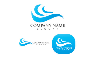 Plantilla de diseño de logotipo de playa de olas de agua V15