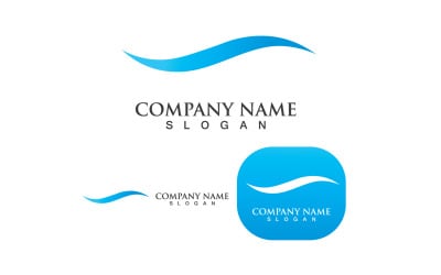 Plantilla de diseño de logotipo de playa de olas de agua V6