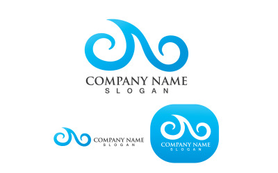 Water Wave Beach Logo Design Template V9