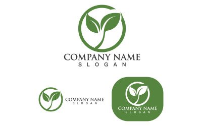 Foglia Verde Natura Icona Logo Vettore V12