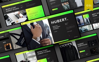 Hubert – Biznesowy szablon slajdu Google