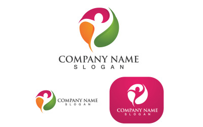 Human Caracter Salute Vita Persone Logo Vector V7