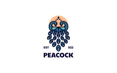 Peacock Simple Mascot Logo Style