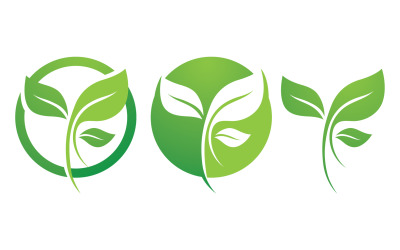 Green Leaf Nature Vector Logo Mall V21