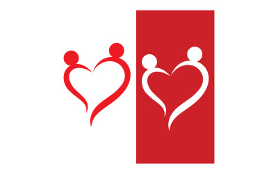 Liebes-Familienpflege-Logo und Symbol-Vektor V3
