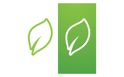Plantilla de logotipo vectorial de naturaleza de hoja verde V5