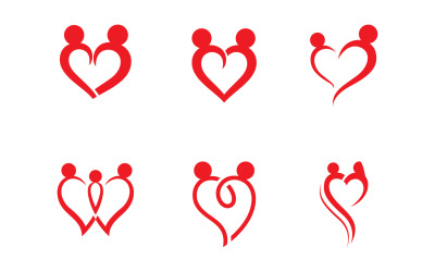 Love Heart Logo Ikon Mall Vector V18