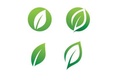 Plantilla de logotipo vectorial de naturaleza de hoja verde V30