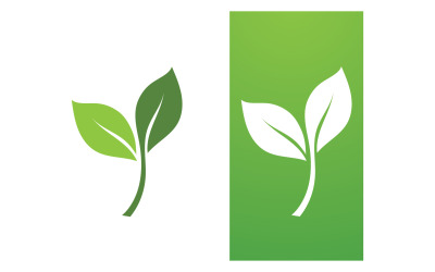 Plantilla de logotipo vectorial de naturaleza de hoja verde V34