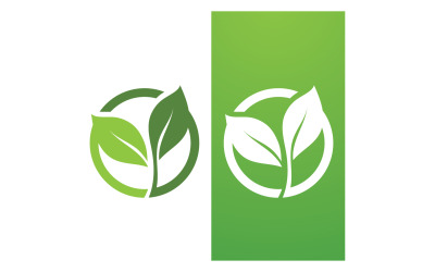 Plantilla de logotipo vectorial de naturaleza de hoja verde V36