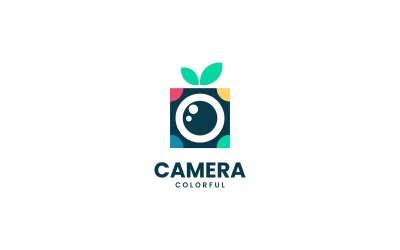 Kamera színes logó sablon