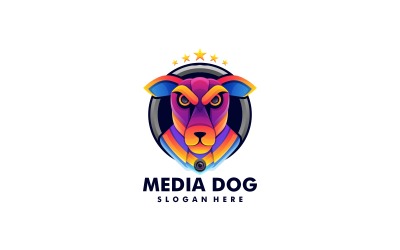 Media Dog Gradient Colorful Logo Style
