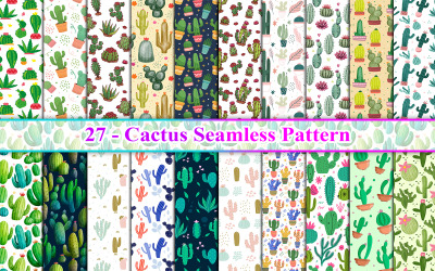 Patrón sin fisuras de cactus, patrón de cactus