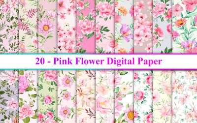 Patrón transparente floral rosa