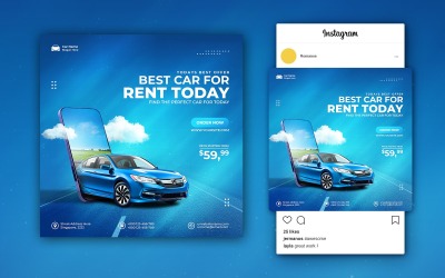 Sjablonen voor sociale media-berichten voor autoverkoop