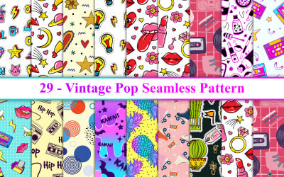 Vintage Pop Seamless Pattern, Vintage Pop Background