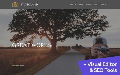 Esküvői fotózás fotógaléria webhely, amelyet a MotoCMS 3 webhelykészítő üzemeltet