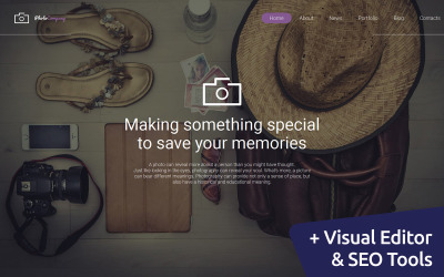 PhotoCompany - Sitio web de la galería del portafolio de fotógrafos Desarrollado por MotoCMS 3 Creador de sitios web