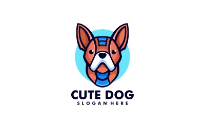 Schattige hond eenvoudig mascotte logo ontwerp