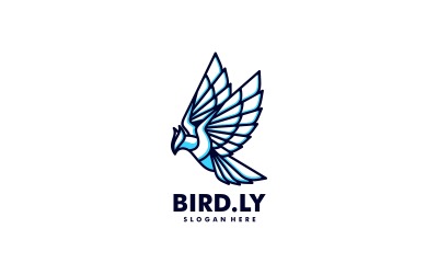 Vektör Kuş Basit Maskot Logo Şablonu