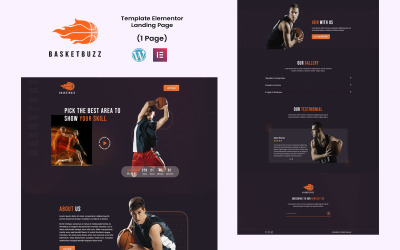 BasketBuzz - Elementor-sjabloon voor basketbalspel