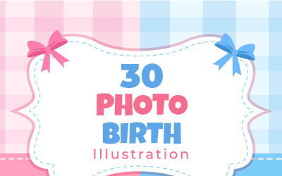 30 出生照片是男孩和女孩卡通插图吗
